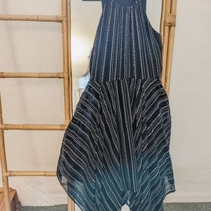 Black and white asymetrical dress